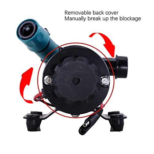 AUHO 12V RV Portable Macerator Pump with Exit Hose and Flushing Water Inlet L420
