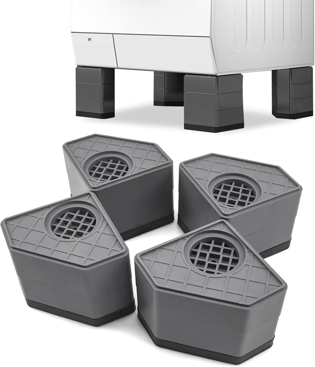 Anti Vibration Pad for Washing Machine, Washer Dryer Non Slip Shock Noise Cancelling Foot Mat, Adjustable Anti Walking Stabilizer Stackable Refrigerator Support Rubber Foot Pad Pedestals (Set of 8)