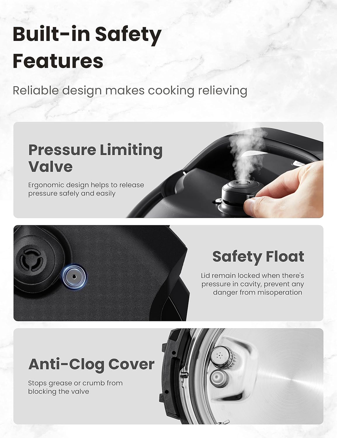 COMFEE’ 9-in-1 Electric Pressure Cooker 6 Quarts, Black B4598