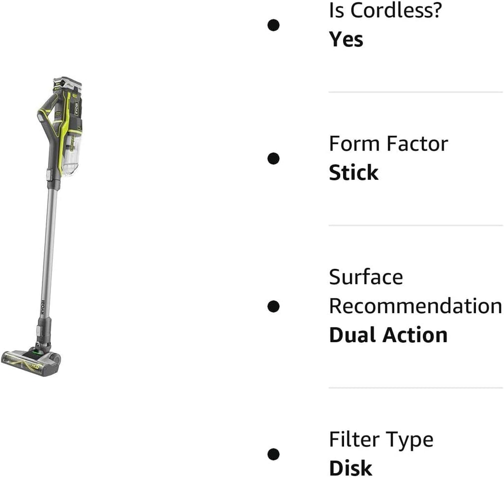 Ryobi 18-Volt ONE+ EverCharge Stick Vacuum Cleaner I380