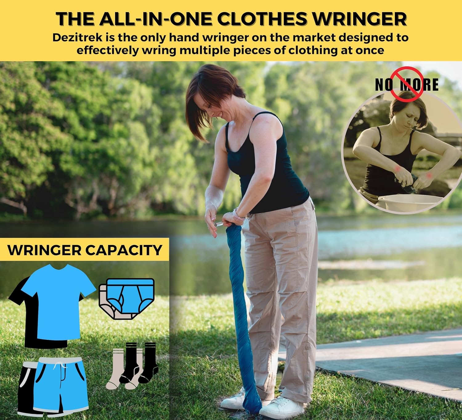 Original Ultra Light Manual Hand Crank Clothes Wringer for Travel and Camping V919596