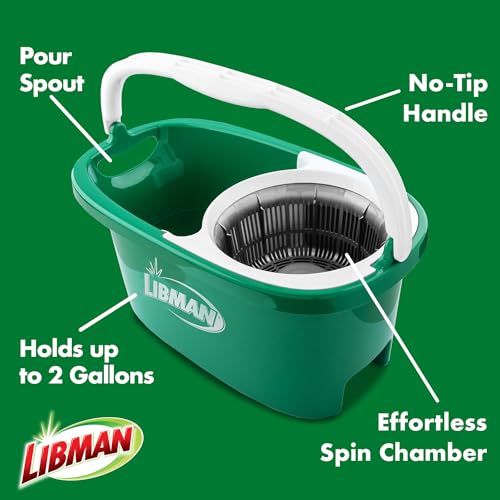 Libman Tornado Spin Mop System Plus with 2 Mop Heads U577763