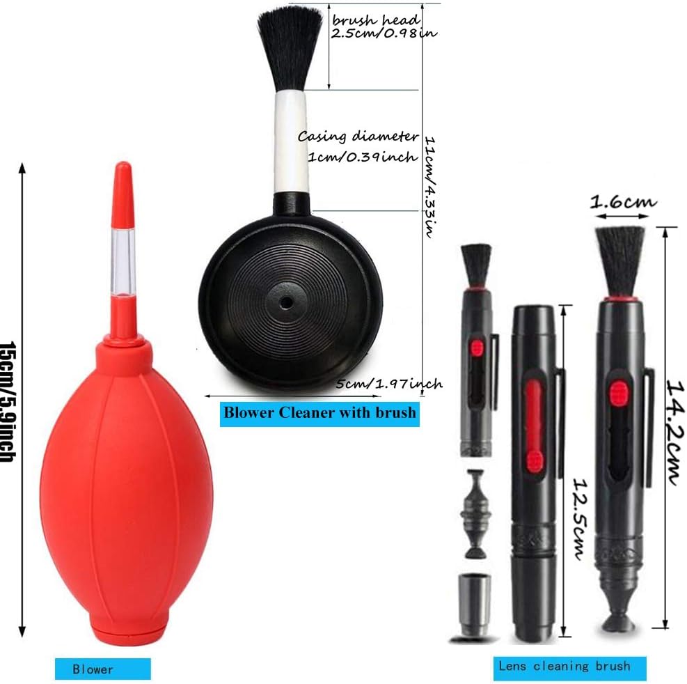 Camera Cleaning Kit with Air Blower Pump and Lens Cleaner Pen for DSLR Lenses E537