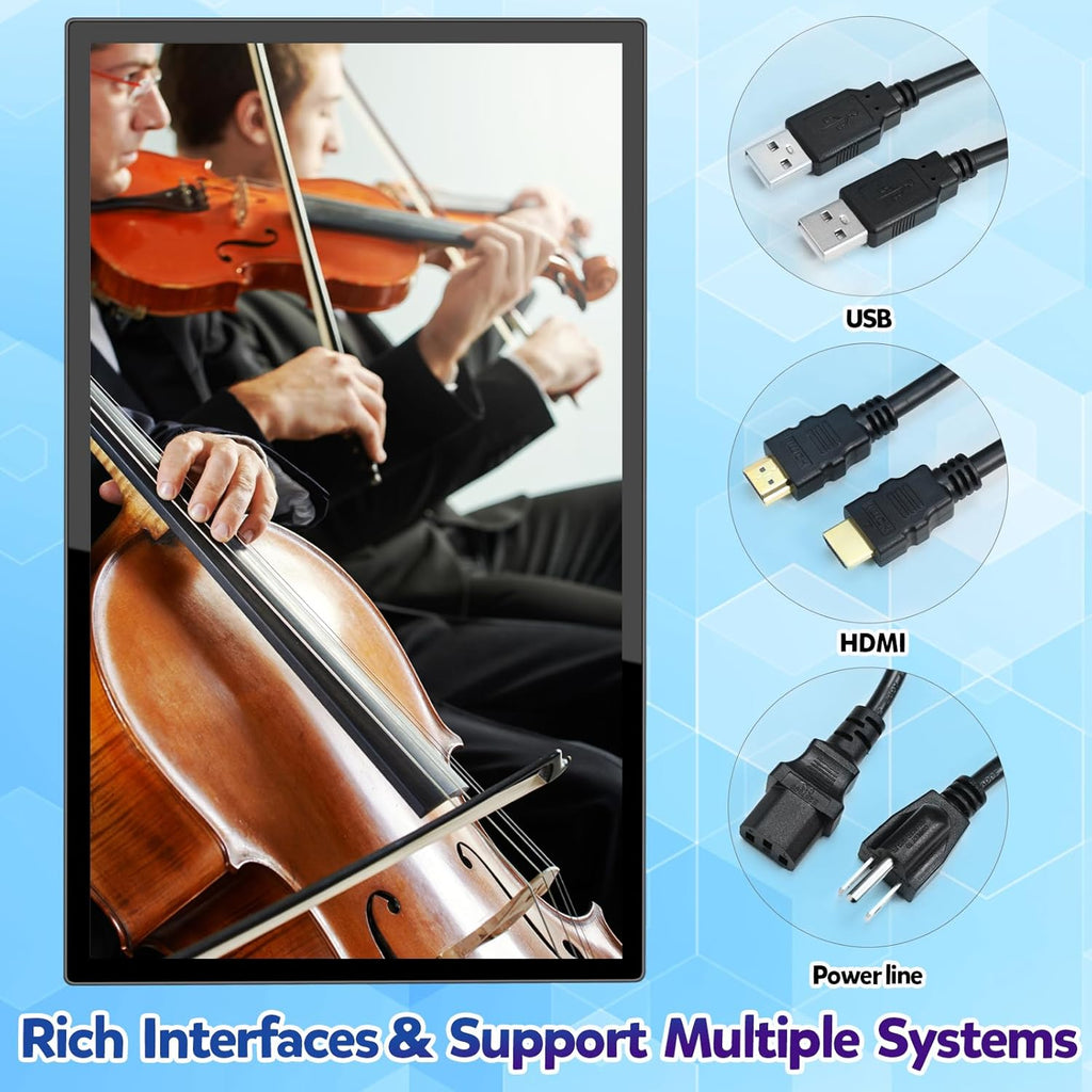 32 inch Capacitive Multi-Touch Industrial Monitor with Speakers, USB, VGA, DVI & HDMI Ports I9647