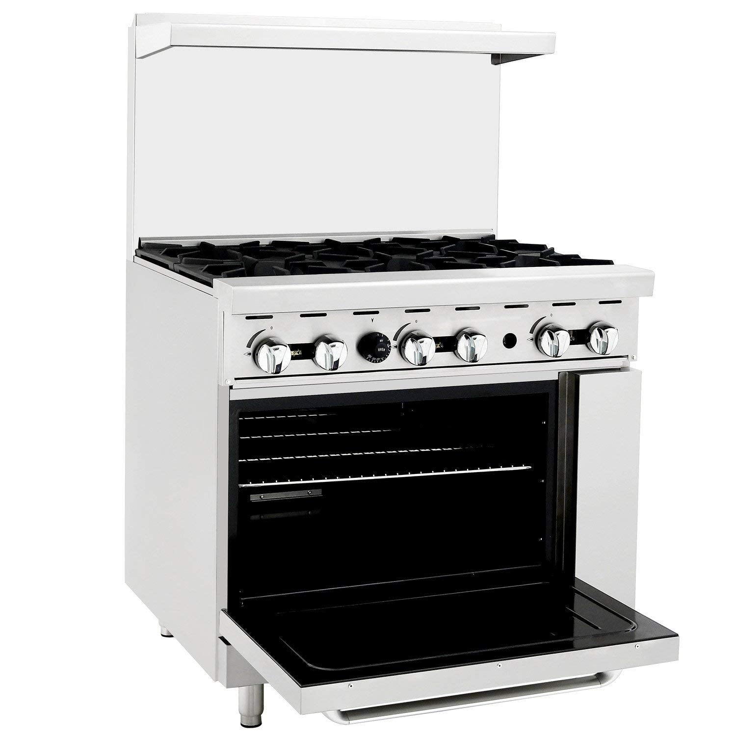 Atosa CookRite AGR-6B-NG 36" Gas Range with Full-Size Oven, Stainless Steel B1109