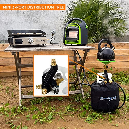 Flame King 3-Port Propane Distribution Tree for Camping P362238