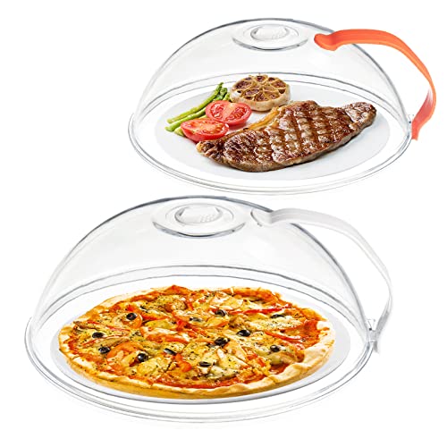 2 Pack Microwave Splatter Cover, Microwave Cover for Foods, BPA Free Microwave Plate Cover Guard Lid with Adjustable Steam Vents Keeps Microwave Oven Clean Dishwasher Safe