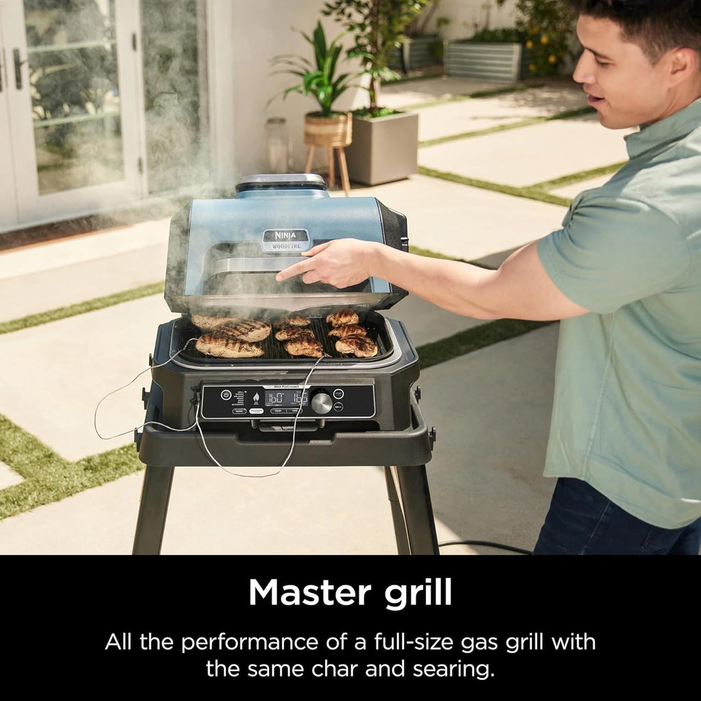 Ninja OG951 Woodfire Pro Connect Premium XL Outdoor Grill & Smoker, Black (Renewed) L81118