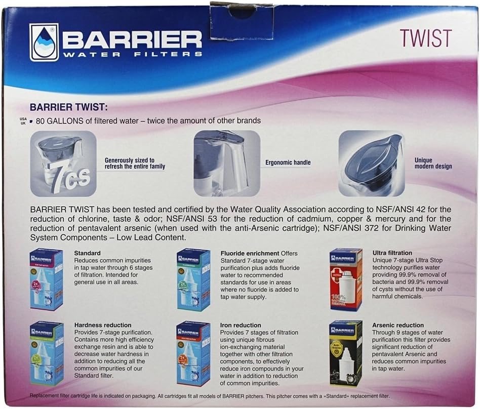 New Wave Enviro Barrier Water Filter Pitcher Grand Blue Z76760