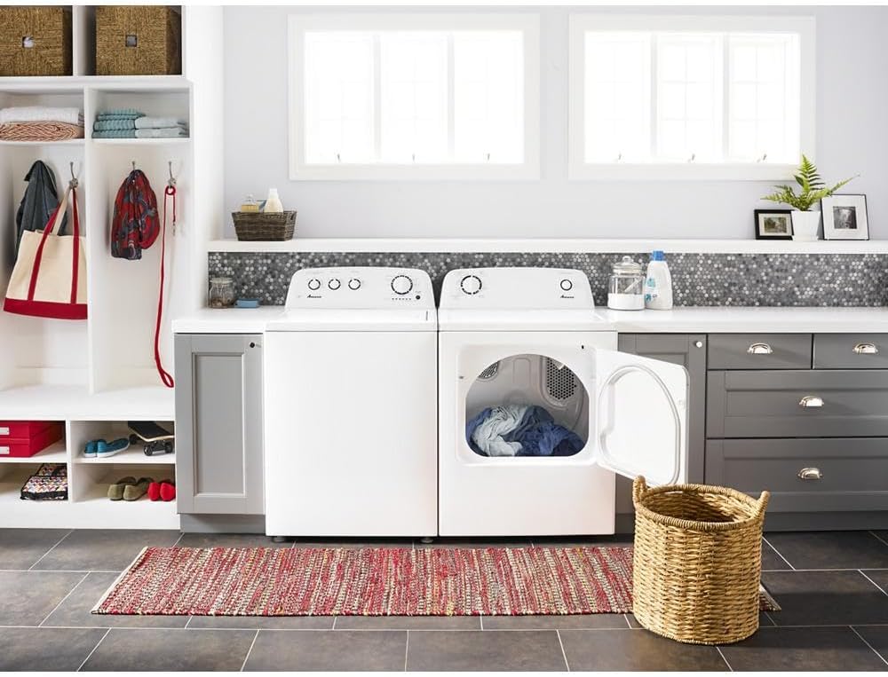 AMANA NED4655EW 6.5 cu. ft. Front Load Electric Dryer, White P821