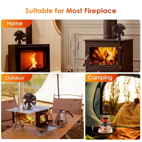 JossaColar Wood Stove Fan for Buddy Heater, Heat Powered Fireplace Fan B53667