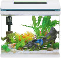 Betta Fish Tank 5 Gallon Self Cleaning Glass Aquarium Fish Tank Kit with LED Light & Filters Set Up Aquarium Starter Kit Large Nano Self Cleaning for Shrimp Goldfish Desktop Office Home Room Decor