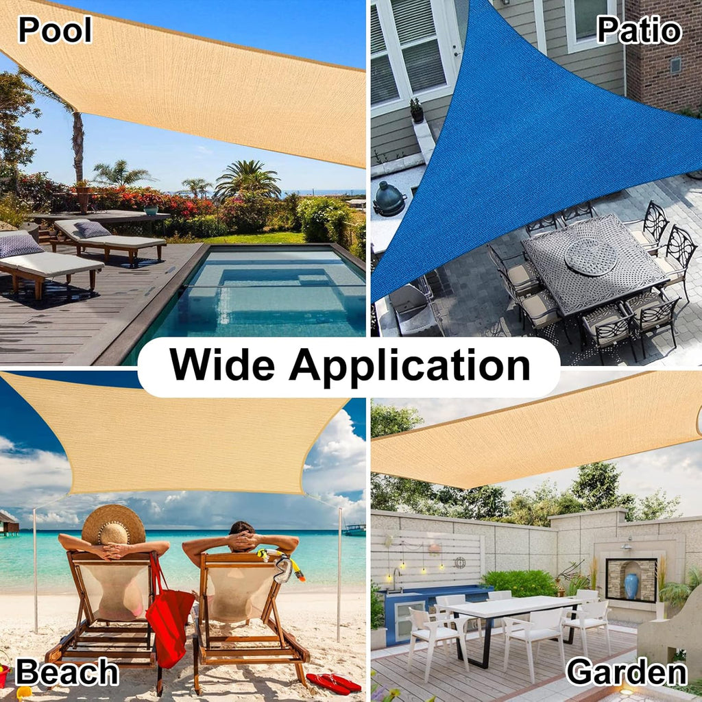 OutdoorLines Rectangle Sun Shade Sail 5 x 8 ft Sand O868