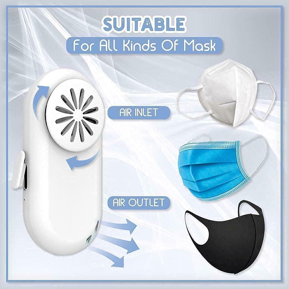 Breathe Cooler Wearable Air Purifier, Clip-on Personal Mini Air Purifier for Outdoor Sports, White Z141