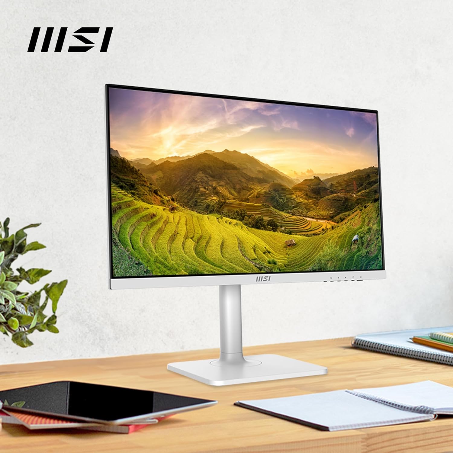 MSI Modern MD2412PW 24-inch IPS FHD 100Hz Monitor, USB-C 15W PD, White M153615