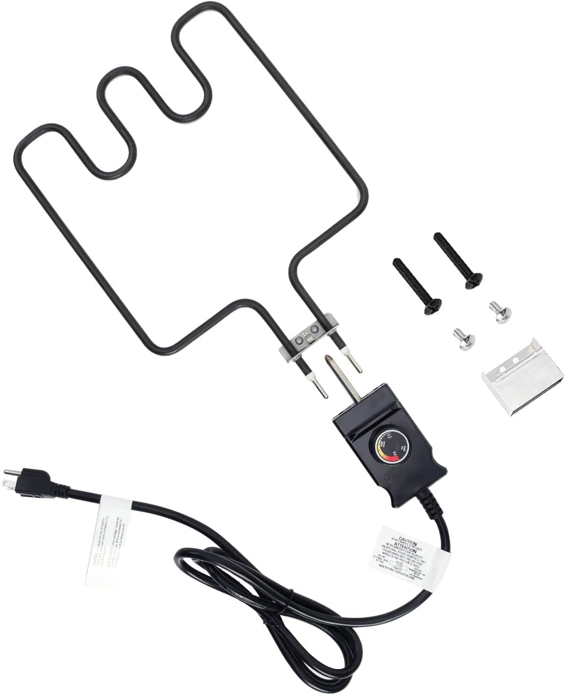 Grill Heating Element for Electric Smoker Masterbuilt 1500 Watt Heating Element with Adjustable Thermostat Cord Controller Replacement Parts for Masterbuilt Smokers & Turkey Fryers