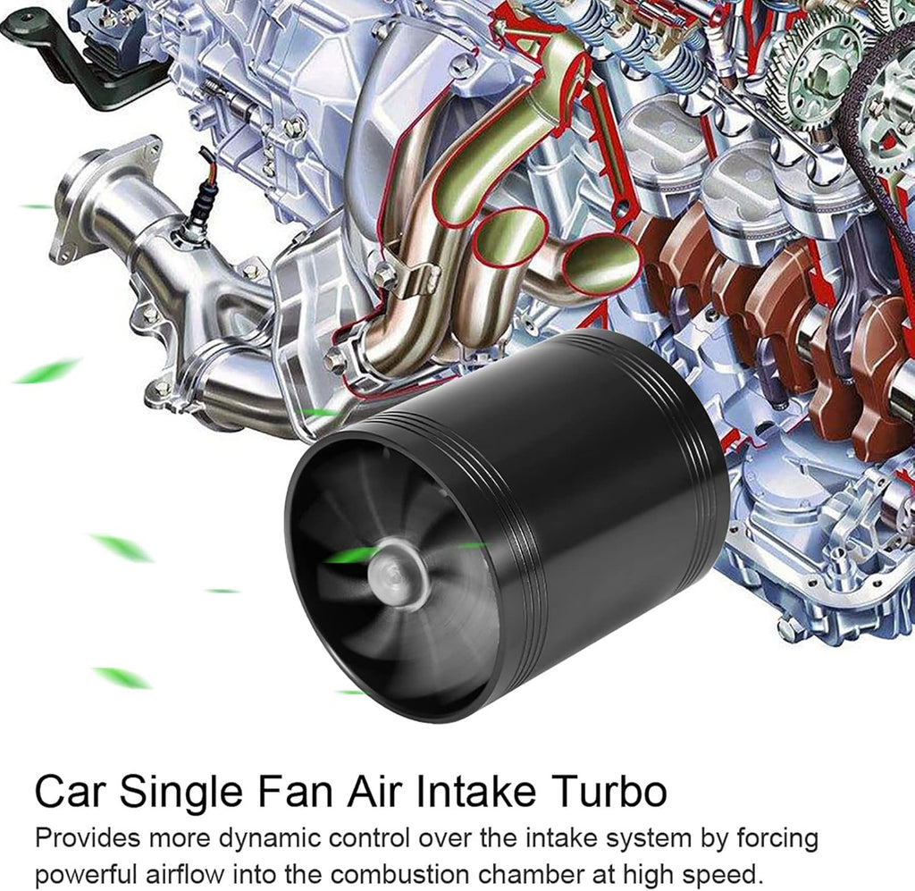 Twin Fan Turbo Air Intake for Car (Black) U227