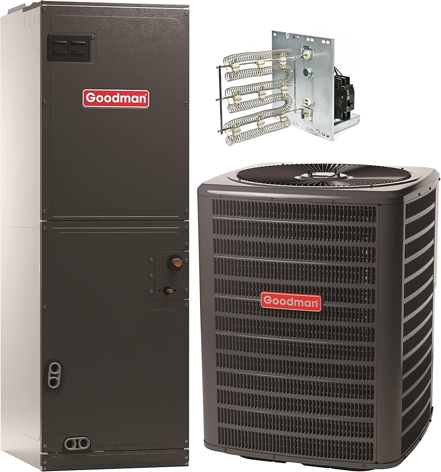 Goodman 2 Ton 14.3 SEER2 Heat Pump System with 5 Kilowatts of Emergency Heat GSZB402410 AMST24BU1400 HKSC05XC