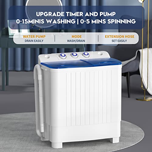 VCJ Portable Twin Tub Washing Machine with Spinner for Apartments, RVs and Dorms Q628