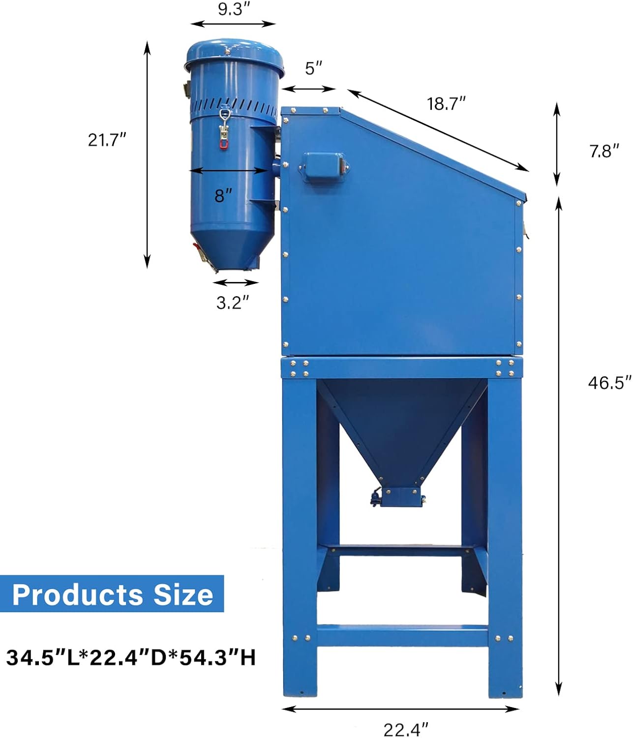 Abrasive Blast Cabinet 90 Gallon with Dust Collection Reclaimer T774