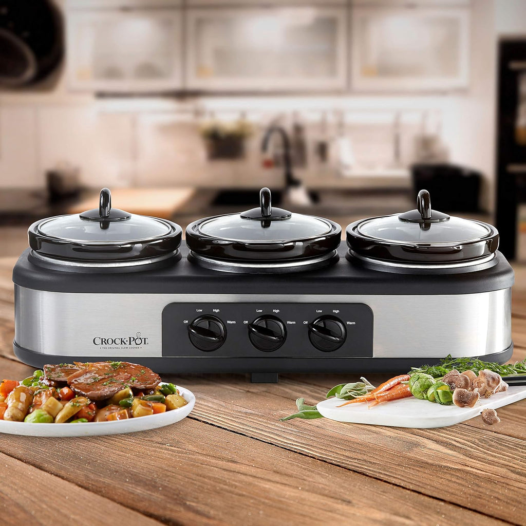 Crock-Pot Stainless Steel Trio Cook & Serve Slow Cooker U9963