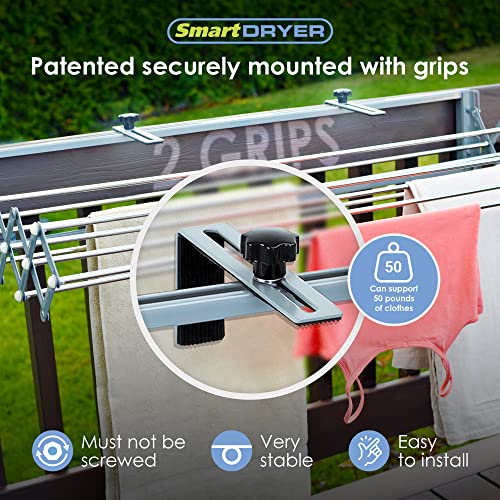Smartdryer Retractable Clothes Drying Rack for Indoor/Outdoor Use W94920