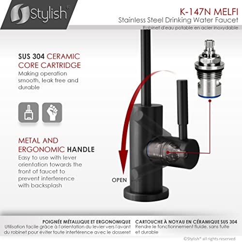 Kitchen Sink Drinking Water Faucet for Reverse Osmosis, Matte Black X1227