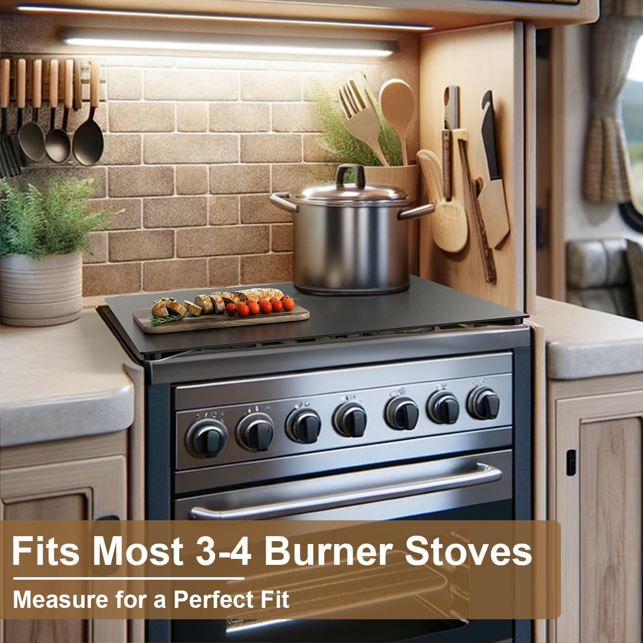 Aluminum RV Stove Top Cover & Gas Burner Board, Non-Slip, 19.6" x 17" Z445927
