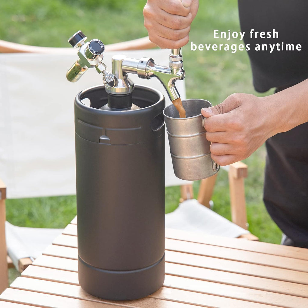 TMCRAFT 128oz Stainless Steel Pressurized Growler Tap System with Cooler Jacket X279285