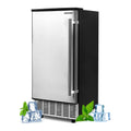 ICEPURE Commercial Ice Maker, Built in/Under Counter Ice Maker Machine with Drain Pump, 80 Lbs/24H, Auto-Cleaning, 24H Timer, 26Lbs Storage, Stainless Steel, Perfect for Commercial & Home