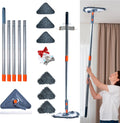 Sekundoj Wall Cleaning Mop with Long Handle 85 inches, Wall Cleaner Kit with 6 Microfiber Reusable Mop, Wall Cleaner Multifunctional