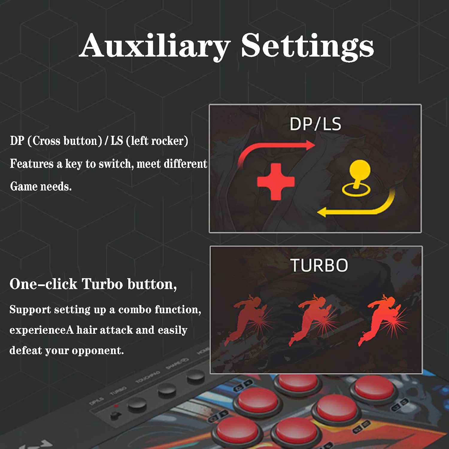 PXN-X8 Arcade Fight Stick Mechanical Controller for PC, PS3, PS4, Xbox, Switch O733556
