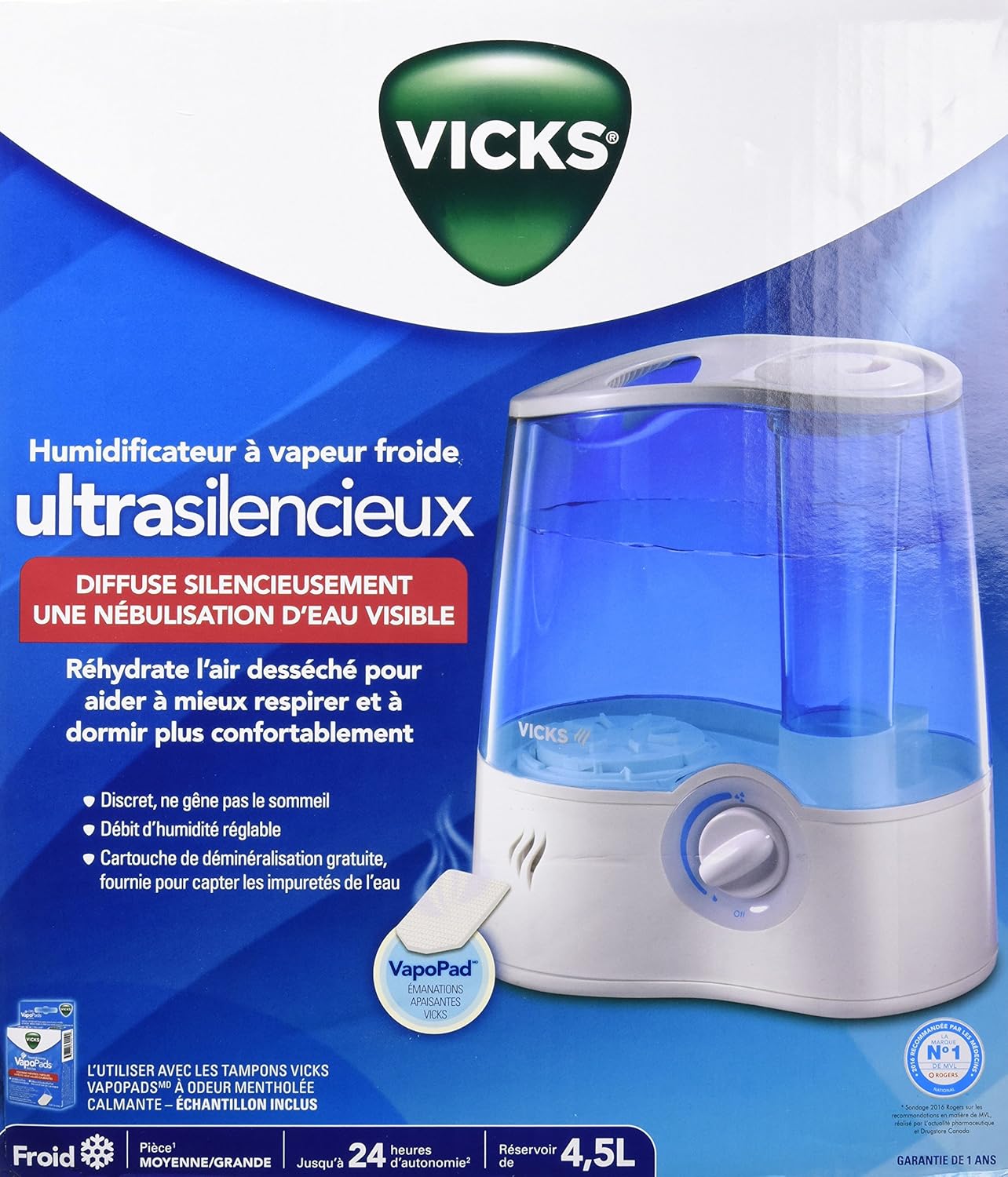 Vicks Ultrasonic Cool Mist Humidifier N778459