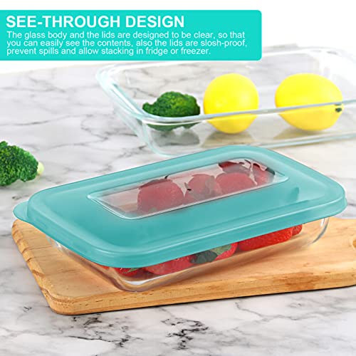 KOMUEE 8-Piece Glass Baking Dish Set with BPA Free Lids J1748