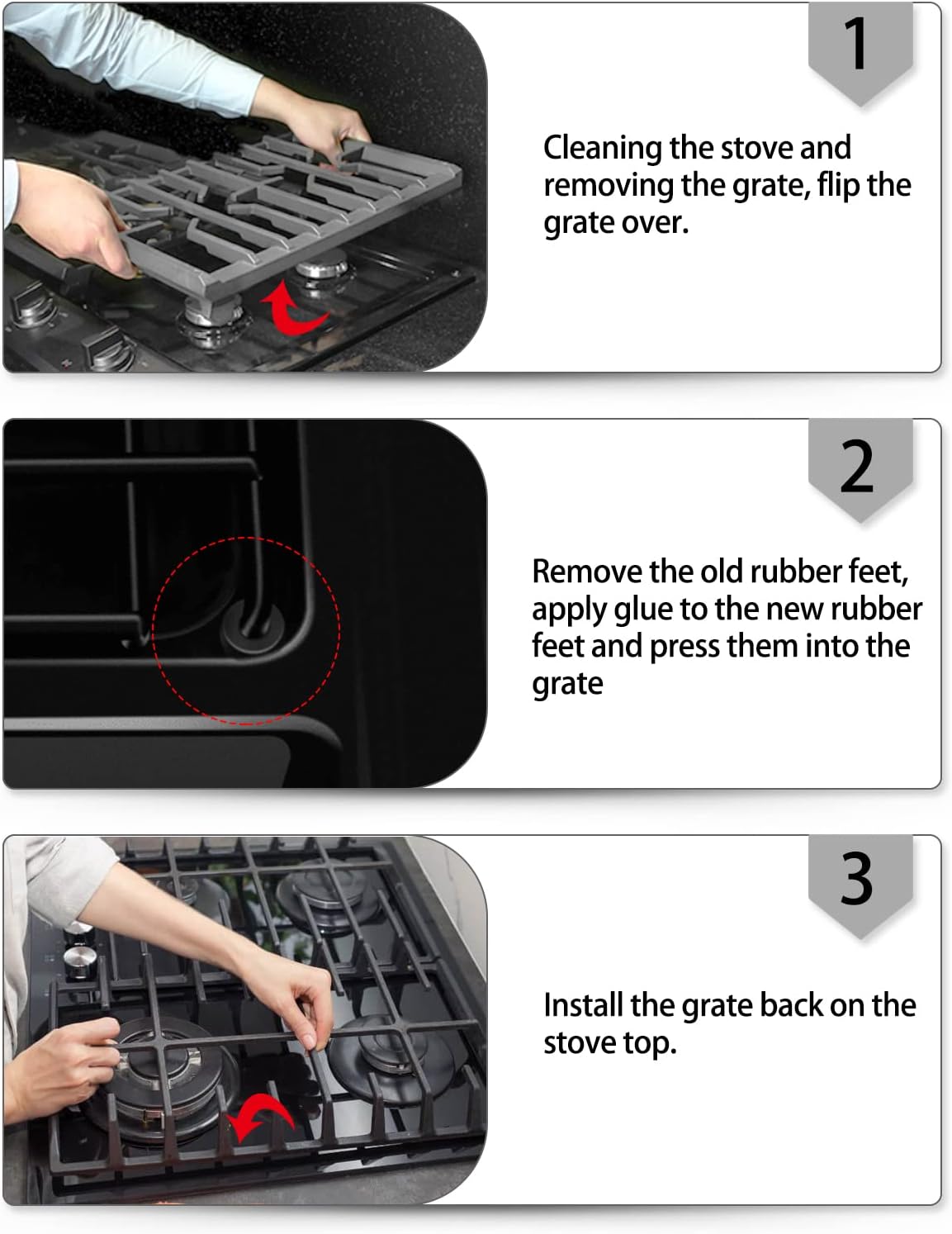 Atwood Wedgewood Stove Grate Grommets Rubber Feet Replacement 4 Pcs J706719