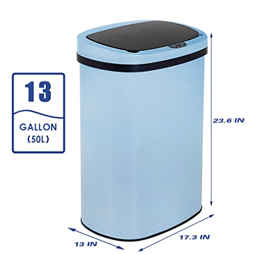 13 Gallon Automatic Kitchen Trash Can with Lid, Stainless Steel X308980