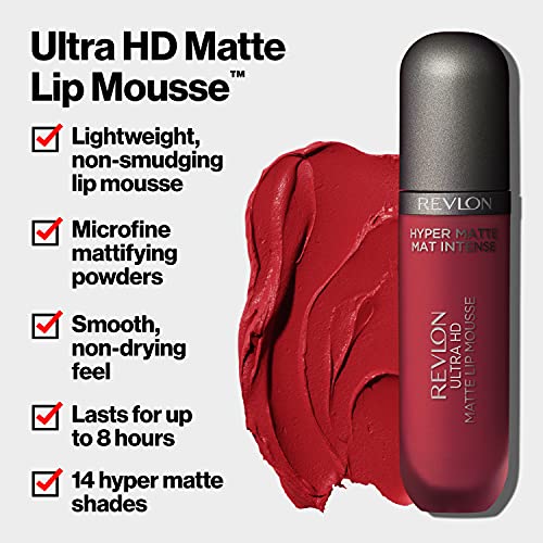 REVLON Ultra HD Lip Mousse Hyper Matte Liquid Lipstick 0.2 oz I87067