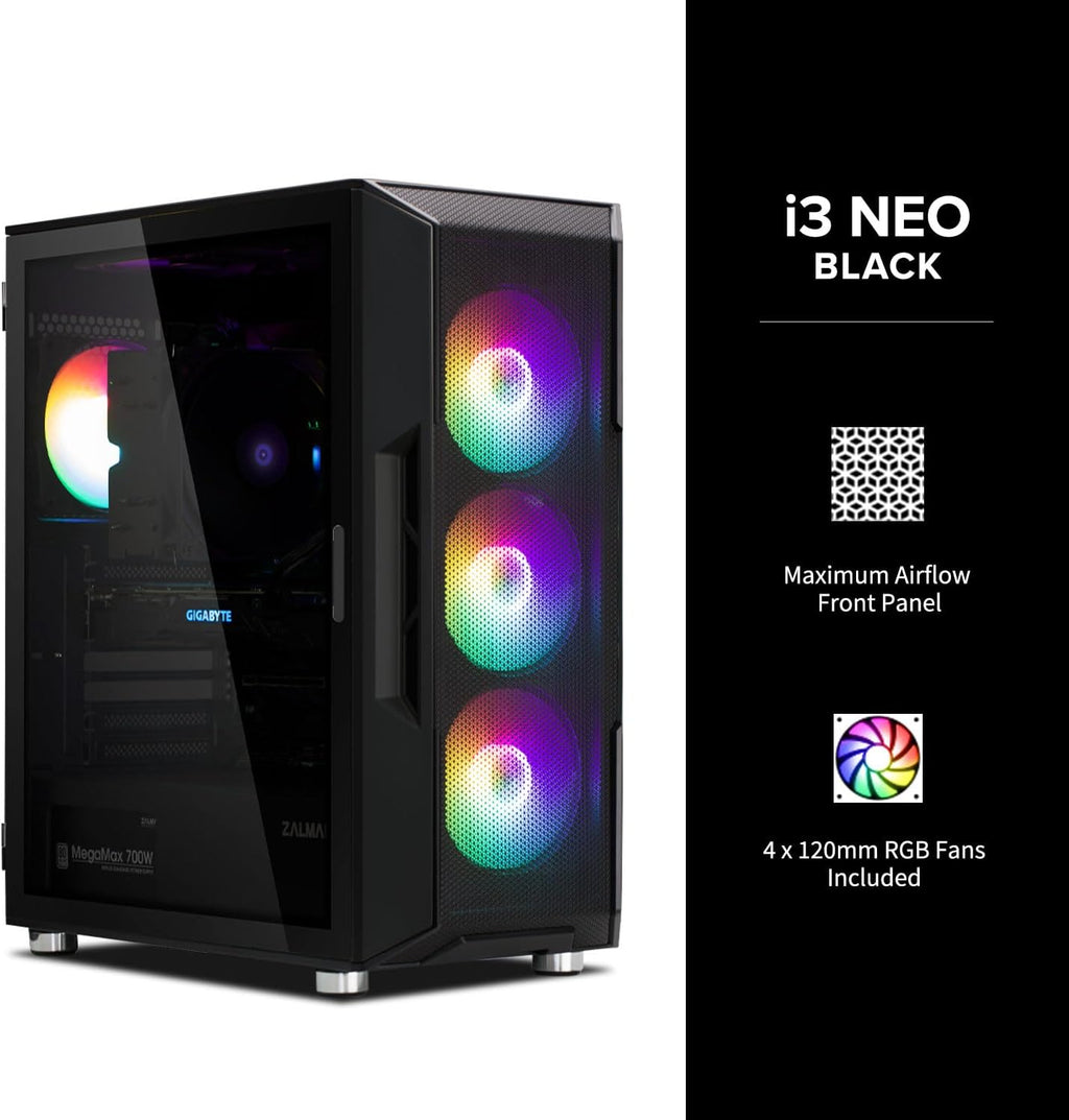 Zalman i3 NEO ATX Mid Tower Gaming PC Case with CNPS9X ARGB CPU Cooler X263