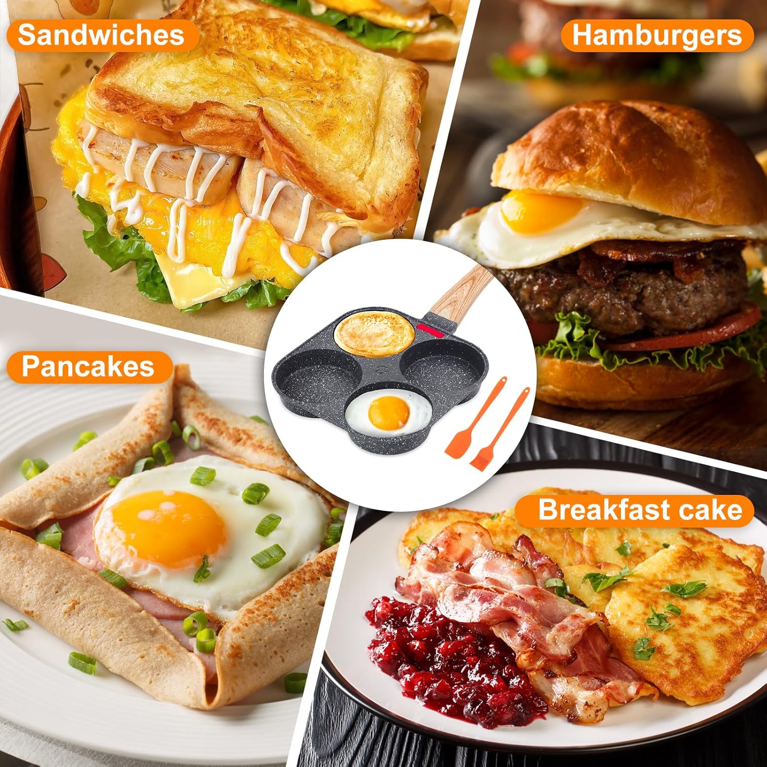 Nonstick 4-Cup Egg Pan for Gas & Induction Cooktops S864295
