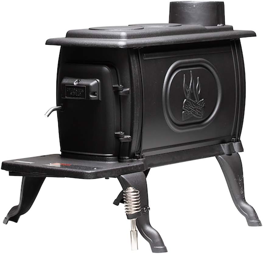 US Stove Company Rustic Cast Iron Wood Stove, 900 sq ft, 54,000 BTUs A476