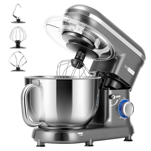 VIVOHOME Stand Mixer, 650W 6 Speed 6 Quart Tilt-Head Kitchen Electric Food Mixer with Beater, Dough Hook and Wire Whip, ETL Listed