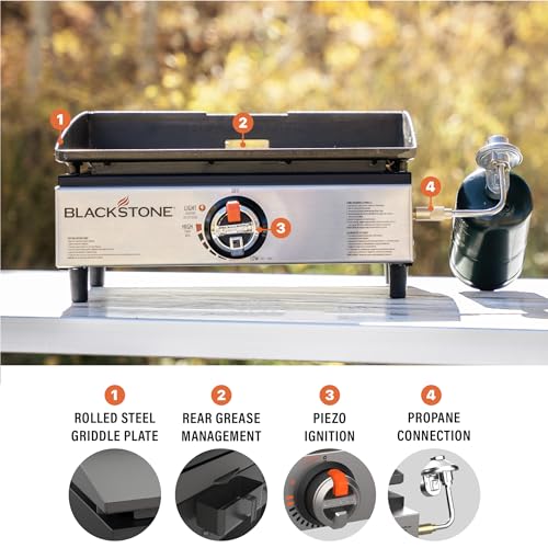 Blackstone Original 17" Tabletop Griddle Propane Gas Portable Flat Top Grill Station K801499
