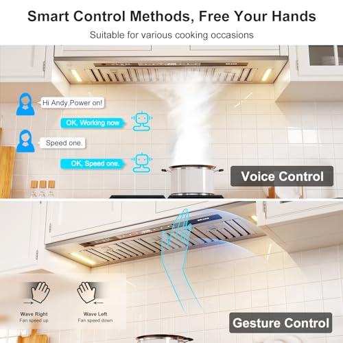 BRANO Insert Range Hood, 900 CFM Voice Control Kitchen Vent Q44580