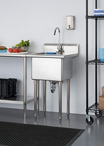 TRINITY THA-0307 Basics Stainless Steel Utility Sink with Faucet D745571