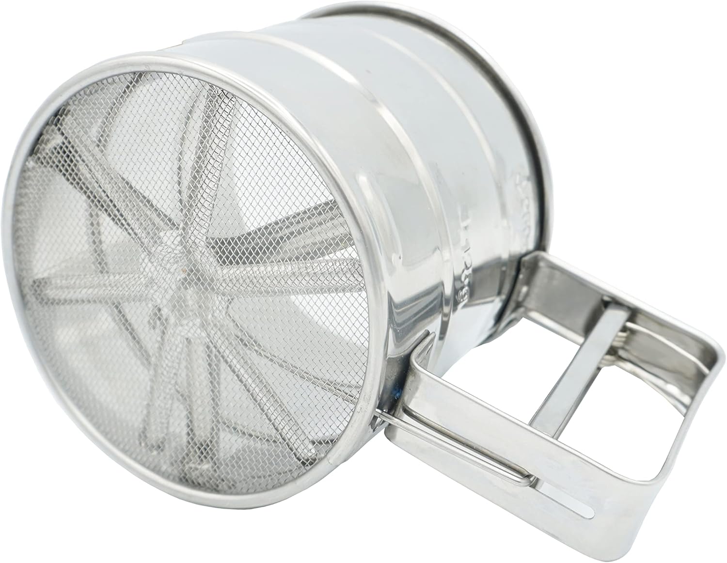 UNIWARE Flour Sifter, Stainless Steel Rotary Hand Crank, 2.5 Cup Double Layers Sieve I744