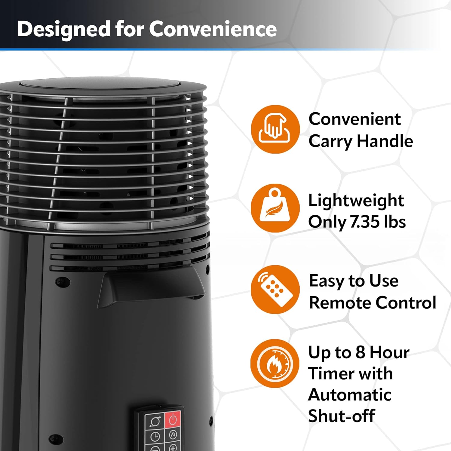 Lasko 360-Degree Oscillating Ceramic Tower Heater, 1500W, Black V144561