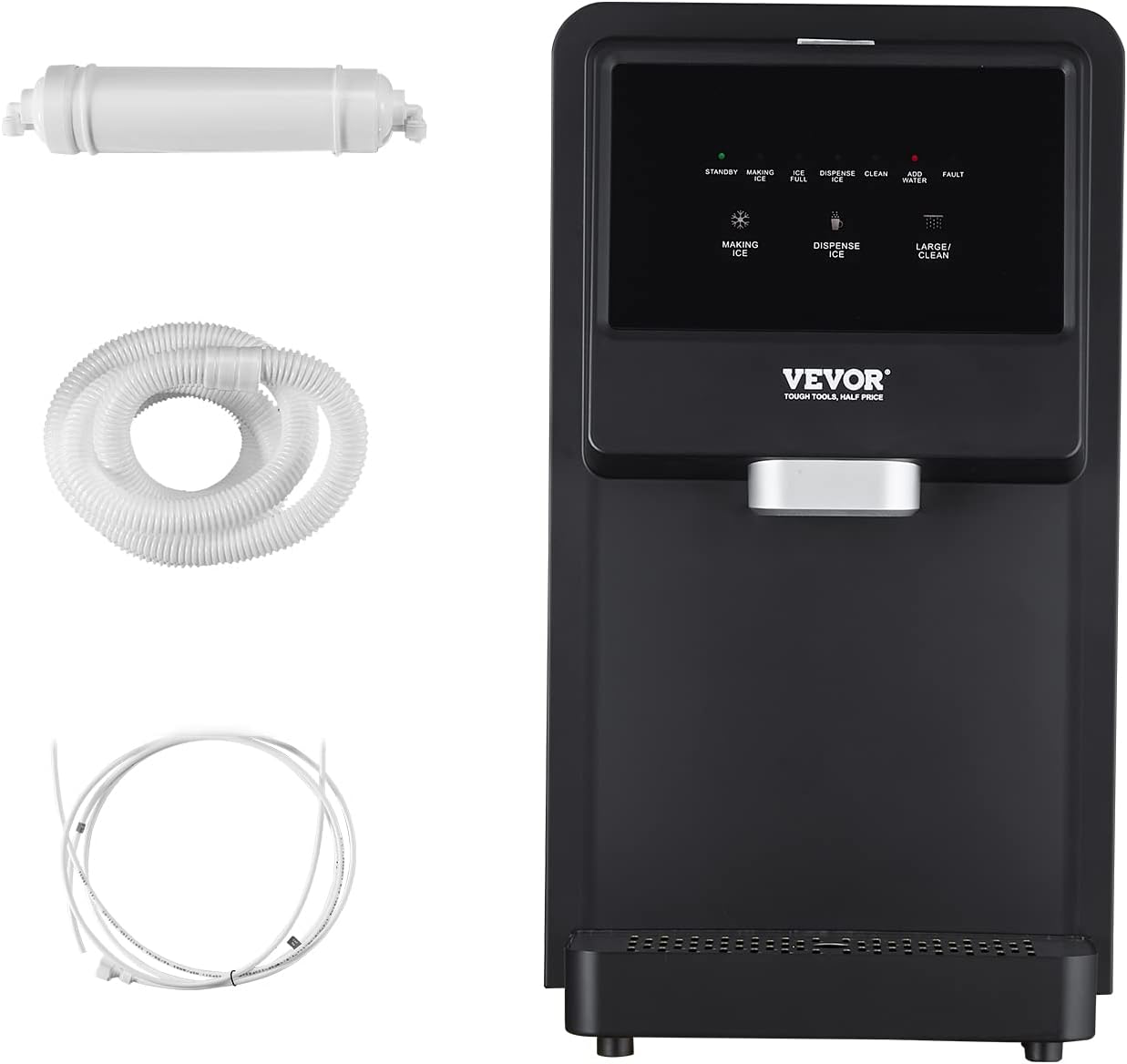 VEVOR Nugget Ice Maker, Self-Cleaning Countertop Ice Dispenser T2172
