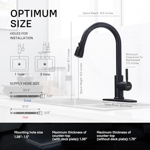 WEWE Kitchen Sink Faucet Single Handle I189668