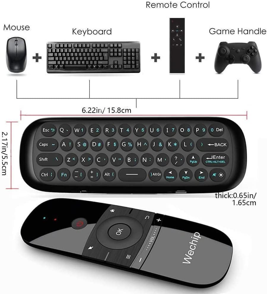WeChip W1 Universal TV Remote Air Mouse, Wireless Keyboard 2.4GHz for Android TV Box/PC/Smart TV C97909