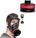 Full Face Gas Mask Respirator with 2PCS 40mm Activated Carbon Filter,Gas Mask Survival Nuclear and Chemical for Organic Vapors, Steam, Fumes, Dust, Chemical